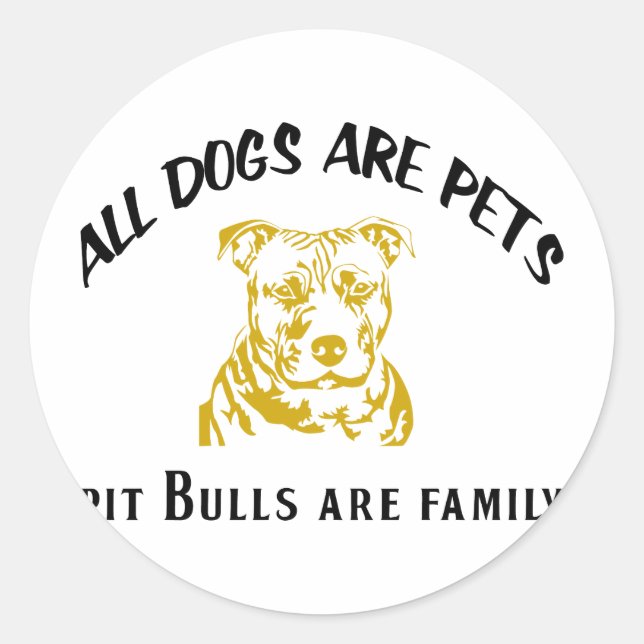STICKER ROND FAMILLE PITBULL (Devant)