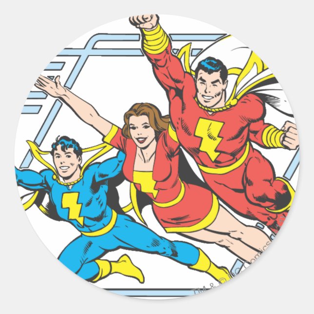 Sticker Rond Famille SHAZAM (Devant)