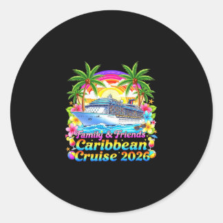 Sticker Rond Family And Friends Caribbean Cruise 2026 Tee Beach