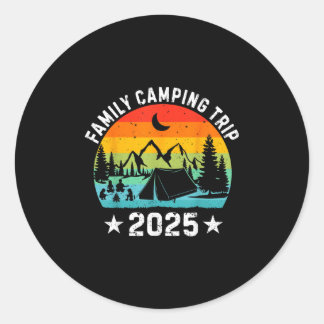 Sticker Rond Family Camping Trip 2025 Matching Crew Summer Vaca