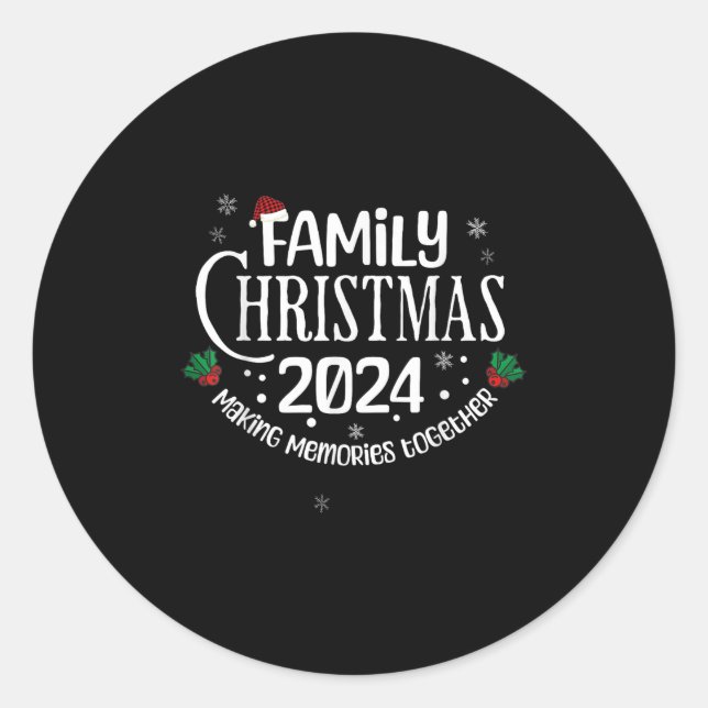 Sticker Rond Family Christmas 2024 Holiday Matching Family Xmas (Devant)