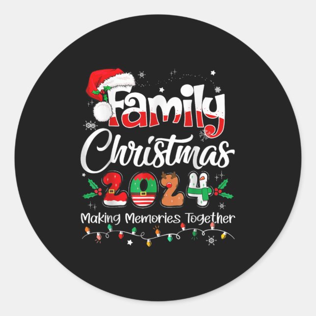 Sticker Rond Family Christmas 2024 Matching Outfit Xmas Squad S (Devant)