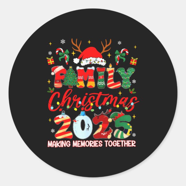 Sticker Rond Family Christmas 2025 Matching Outfit Xmas Squad S (Devant)