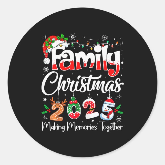 Sticker Rond Family Christmas 2025 Matching Outfit Xmas Squad S (Devant)