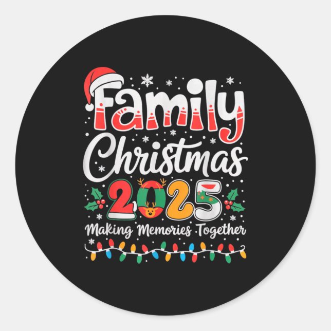 Sticker Rond Family Christmas 2025 Matching Outfit Xmas Squad S (Devant)