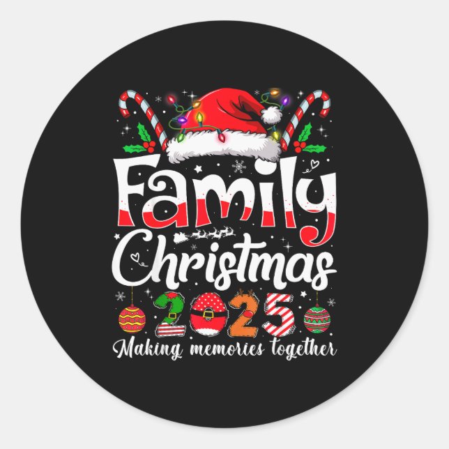 Sticker Rond Family Christmas 2025 Matching Outfit Xmas Squad S (Devant)