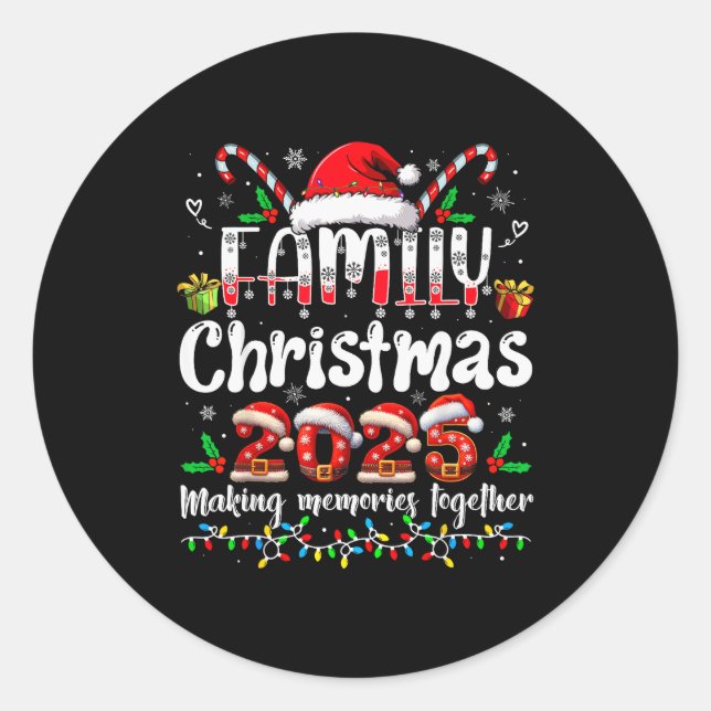 Sticker Rond Family Christmas 2025 Matching Outfit Xmas Squad S (Devant)