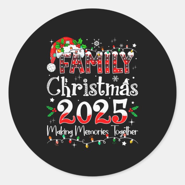 Sticker Rond Family Christmas 2025 Matching Outfit Xmas Squad S (Devant)