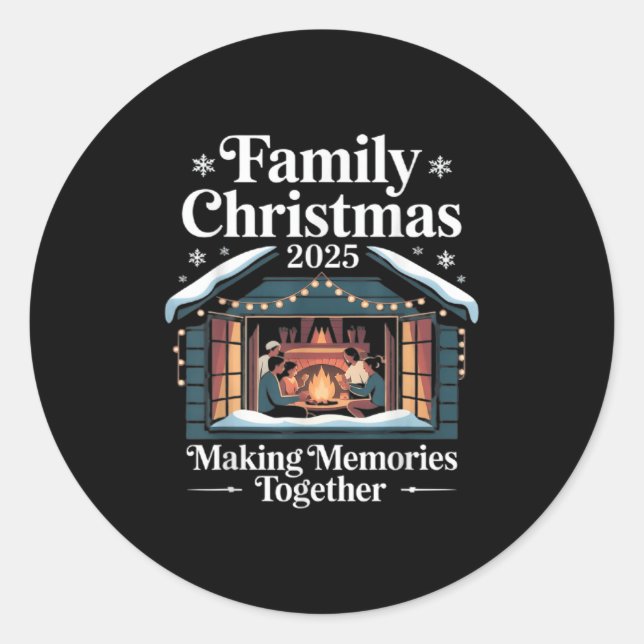 Sticker Rond Family Christmas 2025 Matching Squad Santa Elf Fun (Devant)
