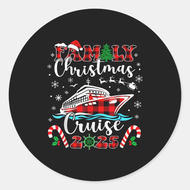 Sticker Rond Family Christmas Cruise 2025 Matching Family Cruis (Devant)