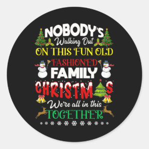 Sticker Rond Family Christmas we are in this together Merry