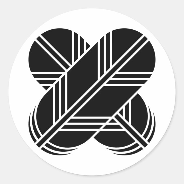 Sticker Rond [Family Crests] Crossed hawk feathers (Devant)