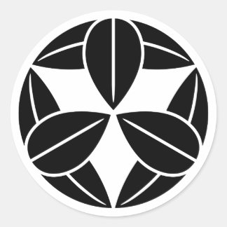 Sticker Rond [Family Crests] Nine bamboo leaves