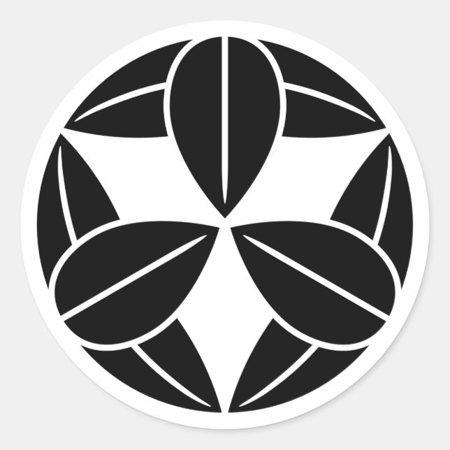 Sticker Rond [Family Crests] Nine bamboo leaves (Devant)