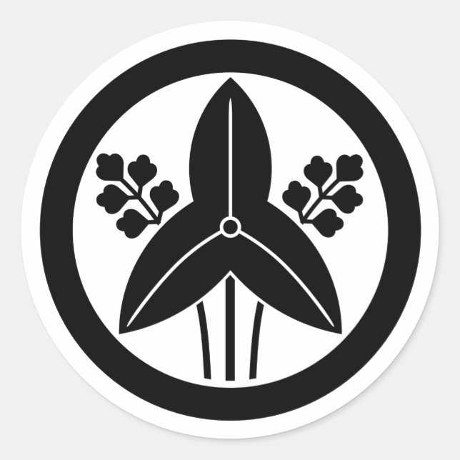 Sticker Rond [Family Crests] Threeleaf arrowhead with circle (Devant)