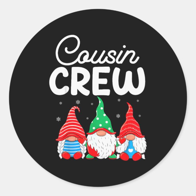 Sticker Rond Family Matching Christmas Cousin Crew Cute Christm (Devant)