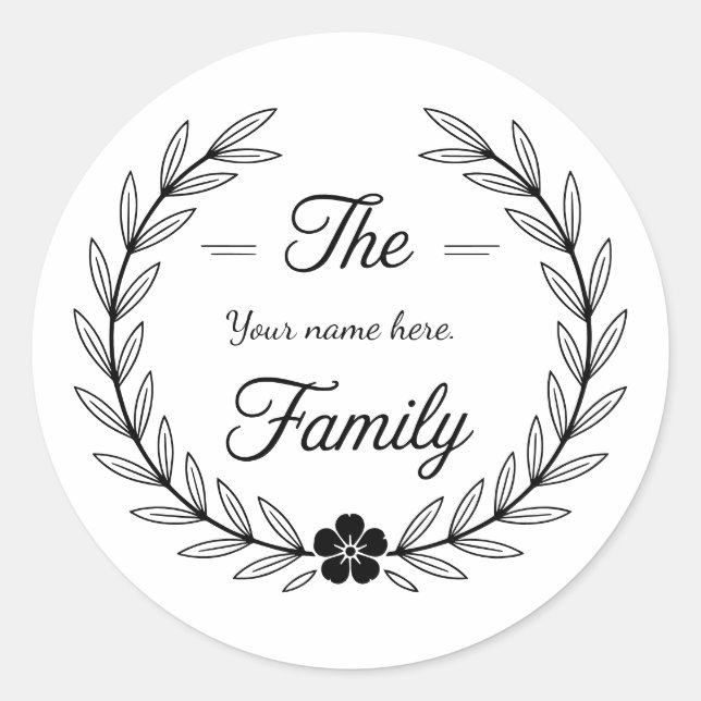 Sticker Rond Family monogram sticker. (Devant)