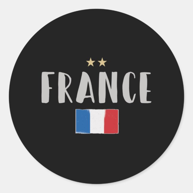 Sticker Rond Fan de football France Chemise Française (Devant)
