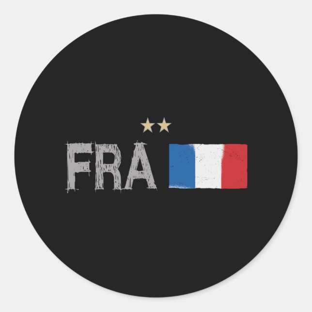 Sticker Rond Fan de football France Chemise Française (Devant)