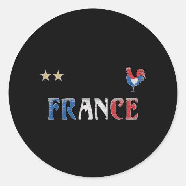 Sticker Rond Fan de football France Chemise Française (Devant)