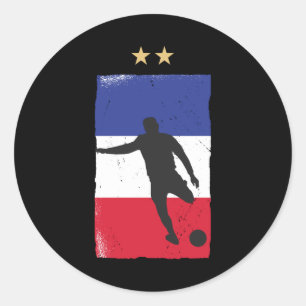Sticker Rond Fan de football France Chemise Française