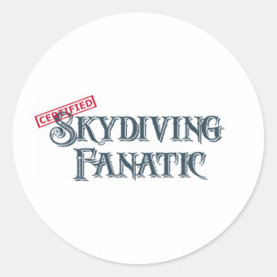 Sticker Rond Fanatique de parachutisme