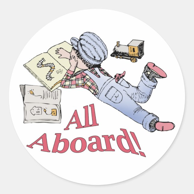 Sticker Rond Fanatique du train (Devant)