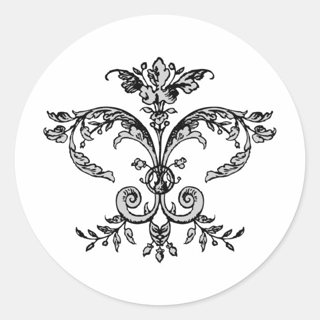 Sticker Rond Fancy Fleurish (Devant)