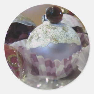 Sticker Rond Fancy Frosted Cupcake