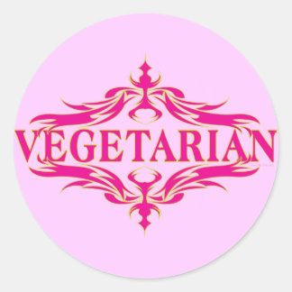 Sticker Rond Fancy in Rose - Vegetarin