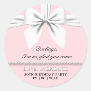 Sticker Rond Fancy rose Elegant Tiffany Anniversaire Merci