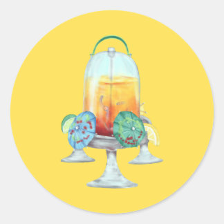 Sticker Rond Fancy Tropical Drink for Chickens
