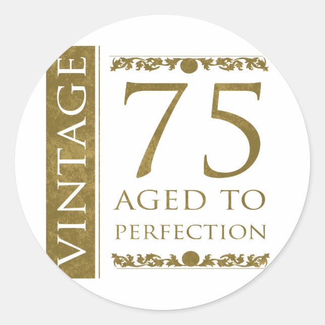 Sticker Rond Fancy Vintage 75e anniversaire (Devant)