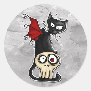 Sticker Rond fang kitty