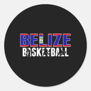 Sticker Rond Fans de baseball du Belize Maillot Drapeau bélizie