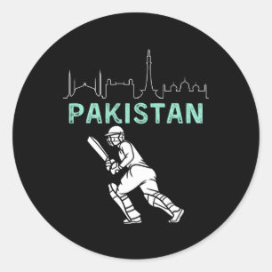 Sticker Rond Fans de l'équipe de cricket du Pakistan amateur d'
