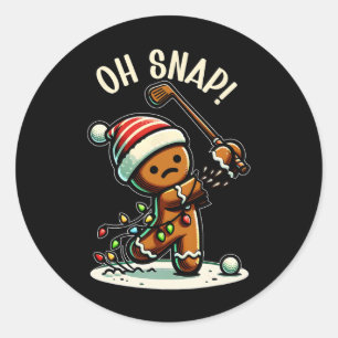 Sticker Rond Fantaisie Gingerbread Man Pajamas Et Pjs Noël
