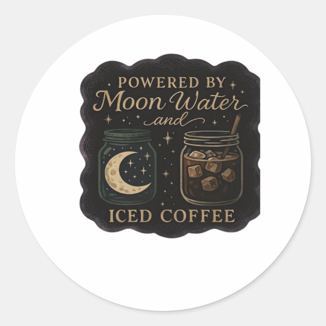 Sticker Rond Fantaisie Whimsigoth – Forêts Mystiques, Lunes & M (Devant)