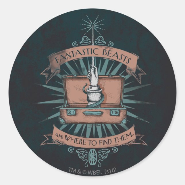 STICKER ROND FANTASTIQUE BEASTS ET WHERE TO FIND THEM™ (Devant)