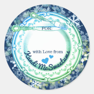 Sticker Rond Fantastique ustensiles Noël de la cuisine de