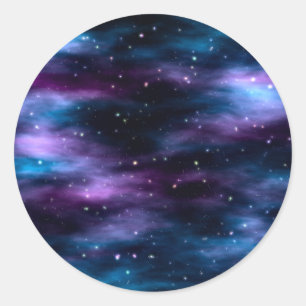 Sticker Rond Fantastique Voyage Espace Nebula