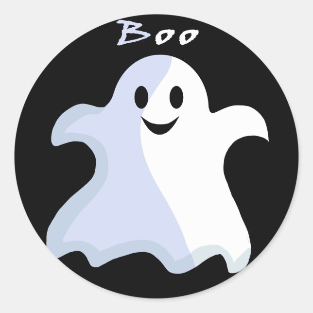 Sticker Rond Fantôme de dessin animé (Devant)