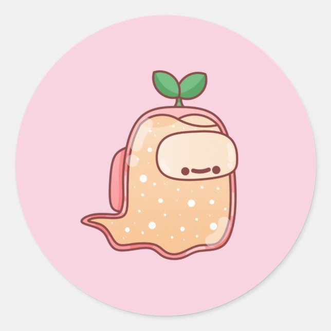 Sticker Rond Fantôme plante (Devant)