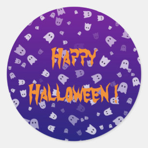 Sticker Rond Fantômes d'Halloween