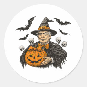 Sticker Rond Fantômes Halloween Épouvantable Boo Zombie Citroui