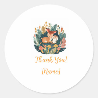 Sticker Rond Faon Floral Sucré Faveur de Fête d'Anniversaire Pe