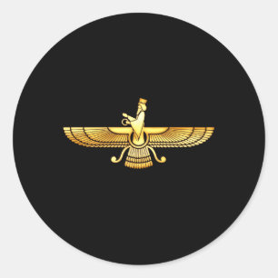 Sticker Rond Faravahar Zarathustra Zoroastrian Farohar Farvahar