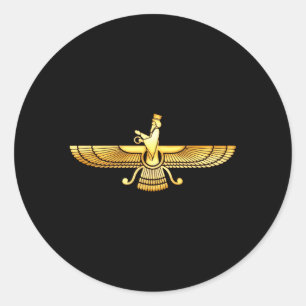 Sticker Rond Faravahar Zarathustra Zoroastrian Farohar Farvahar
