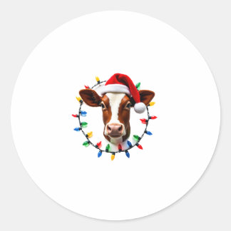 Sticker Rond Farm Animal Xmas Pajamas Costume Farmer Christmas 