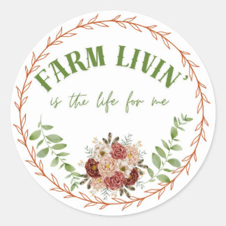 Sticker Rond Farm Livin'